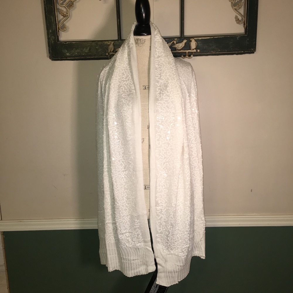 Iman Sequin Wrap/Shaw - White